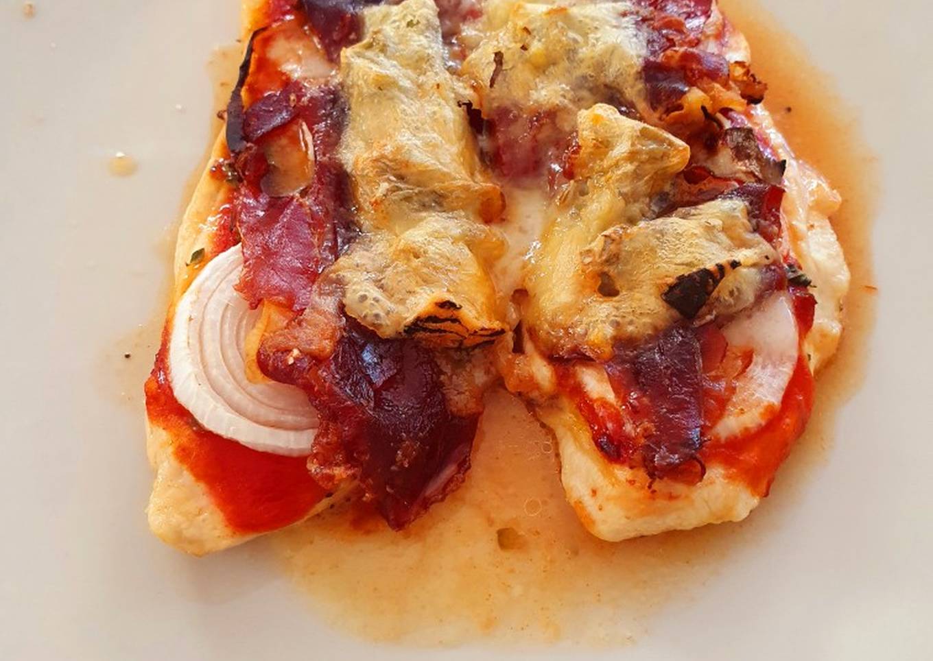 10 minute chicken pizza with jamon iberico and gorgonzola