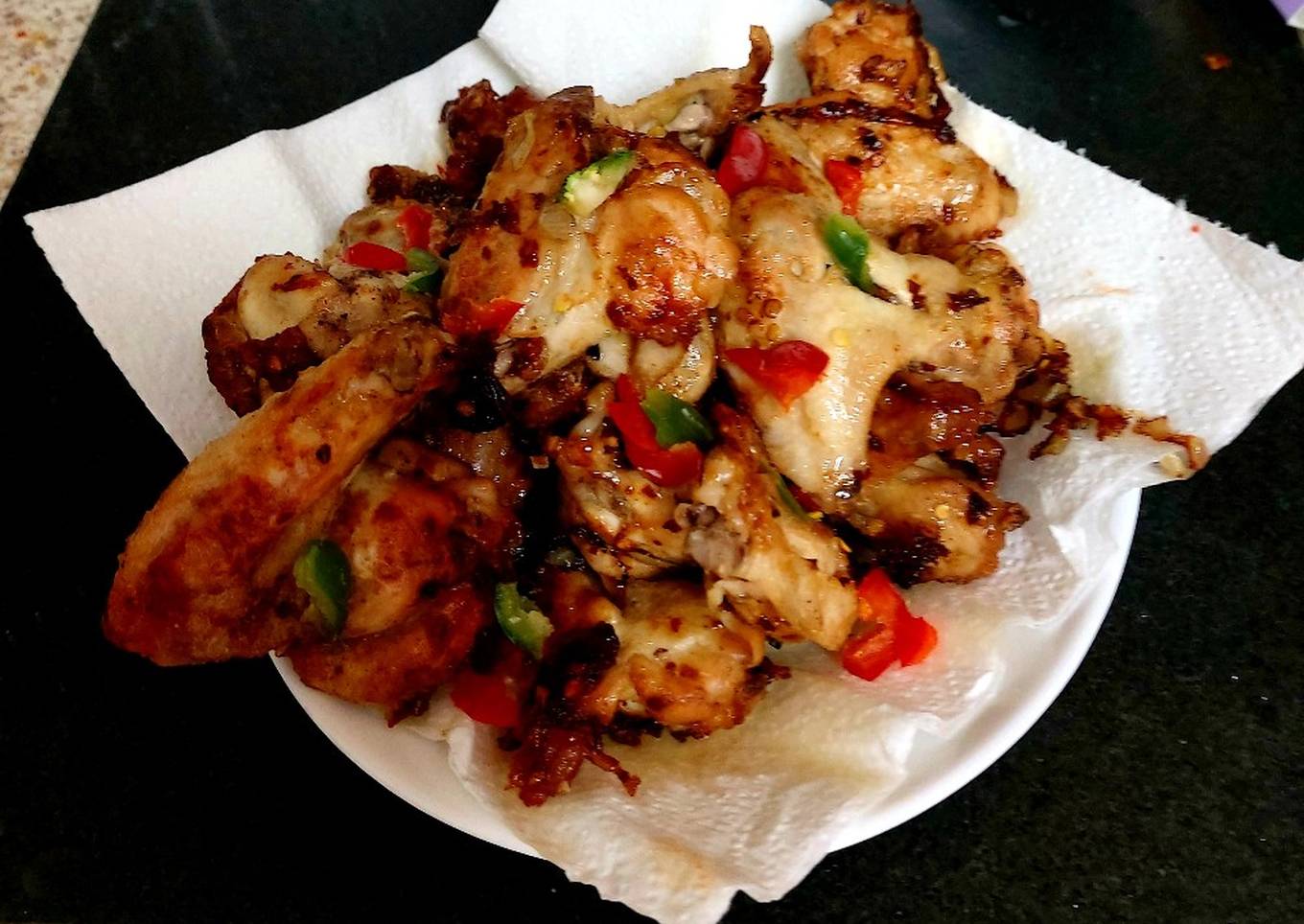 my salt chilli peppered chicken wings