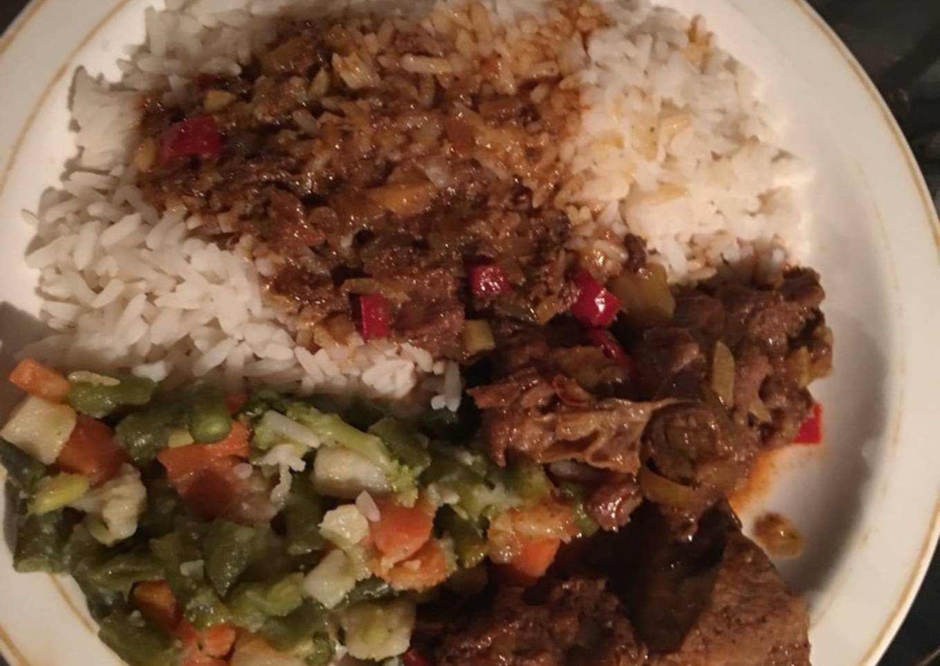 rice mixed veg beef stew