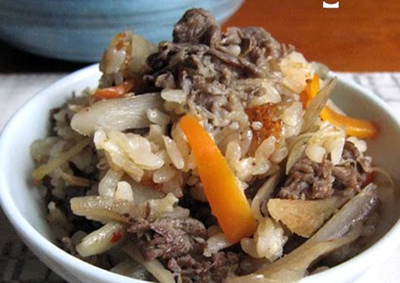 beef burdock root and ginger rice with leftovers