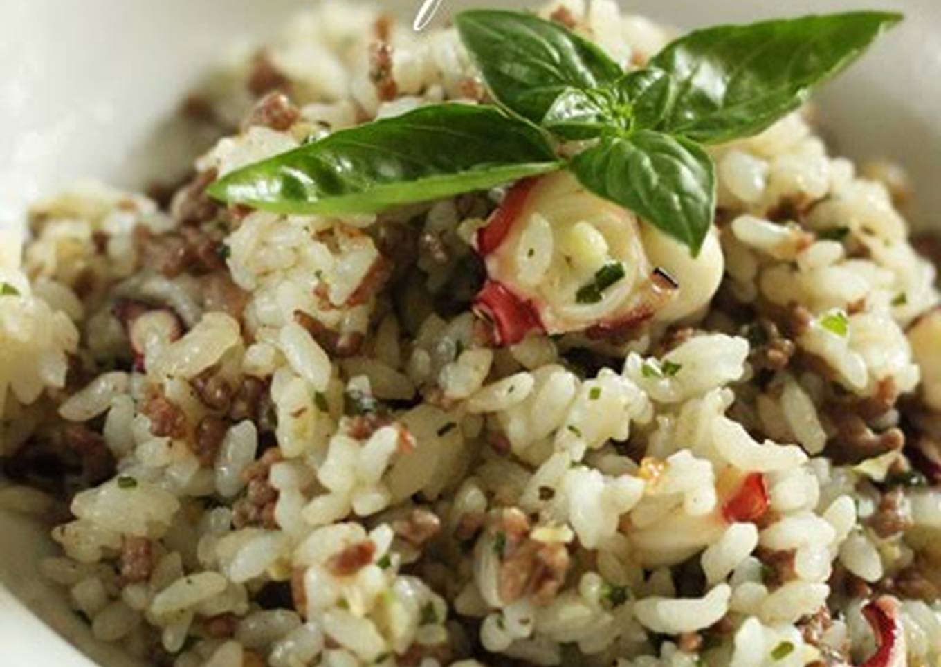 Ground Beef & Octopus Basil Fried Rice
