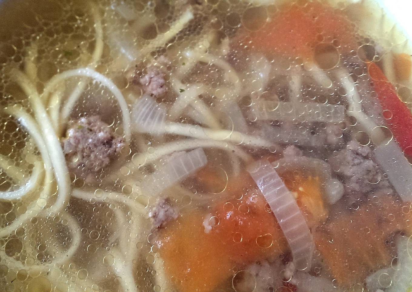 ground beef soup with noodles