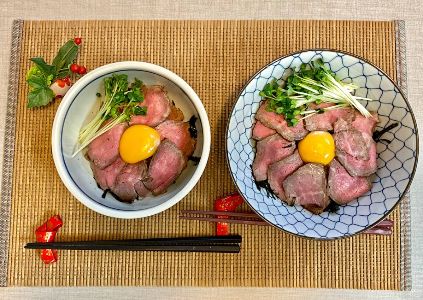 japanese roasted beef rice bowl