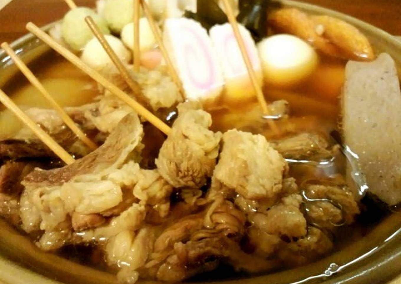 meaty oden fish cake hotpot packed with homemade simmered beef tendon
