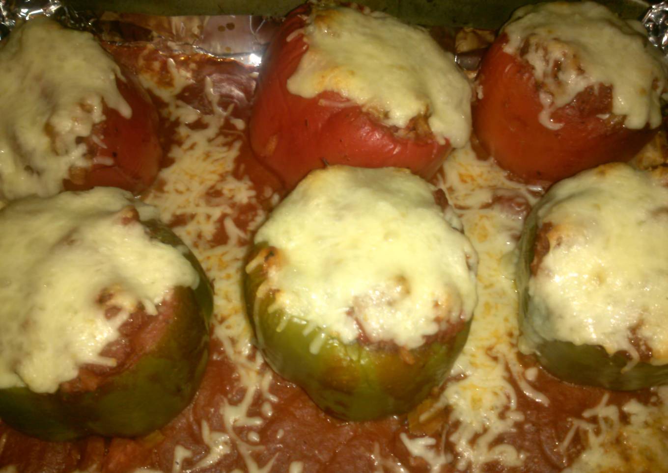 stuffed peppers with beef and rice