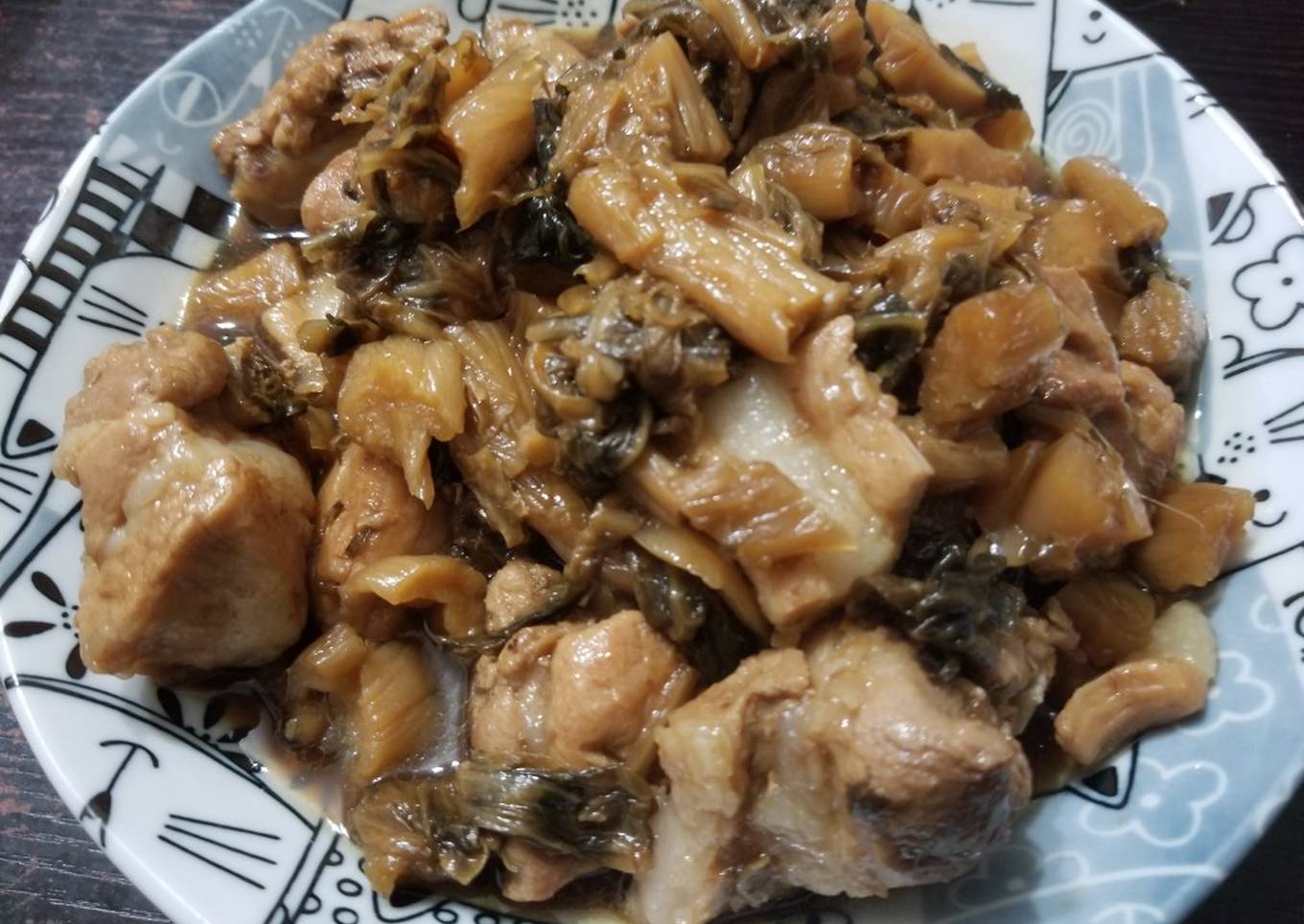 chinese braised pork ribs with mui choy