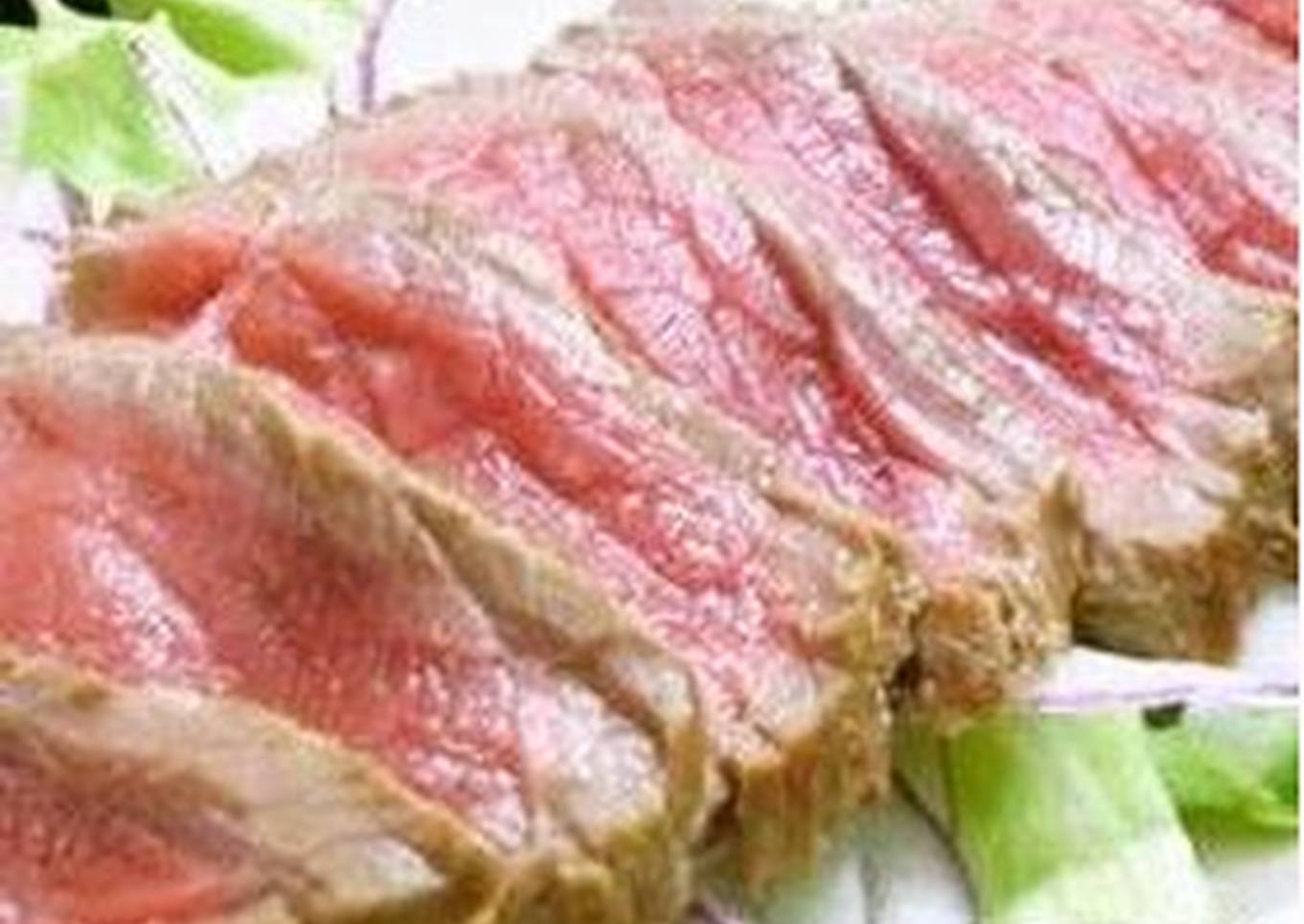 miso marinated beef tataki seared beef