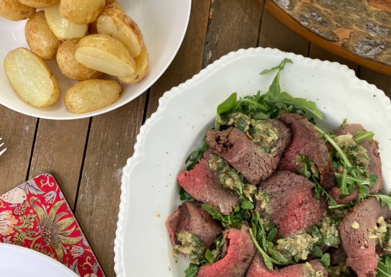 mustard crusted silverside roast beef and rocket salad cookeverypart