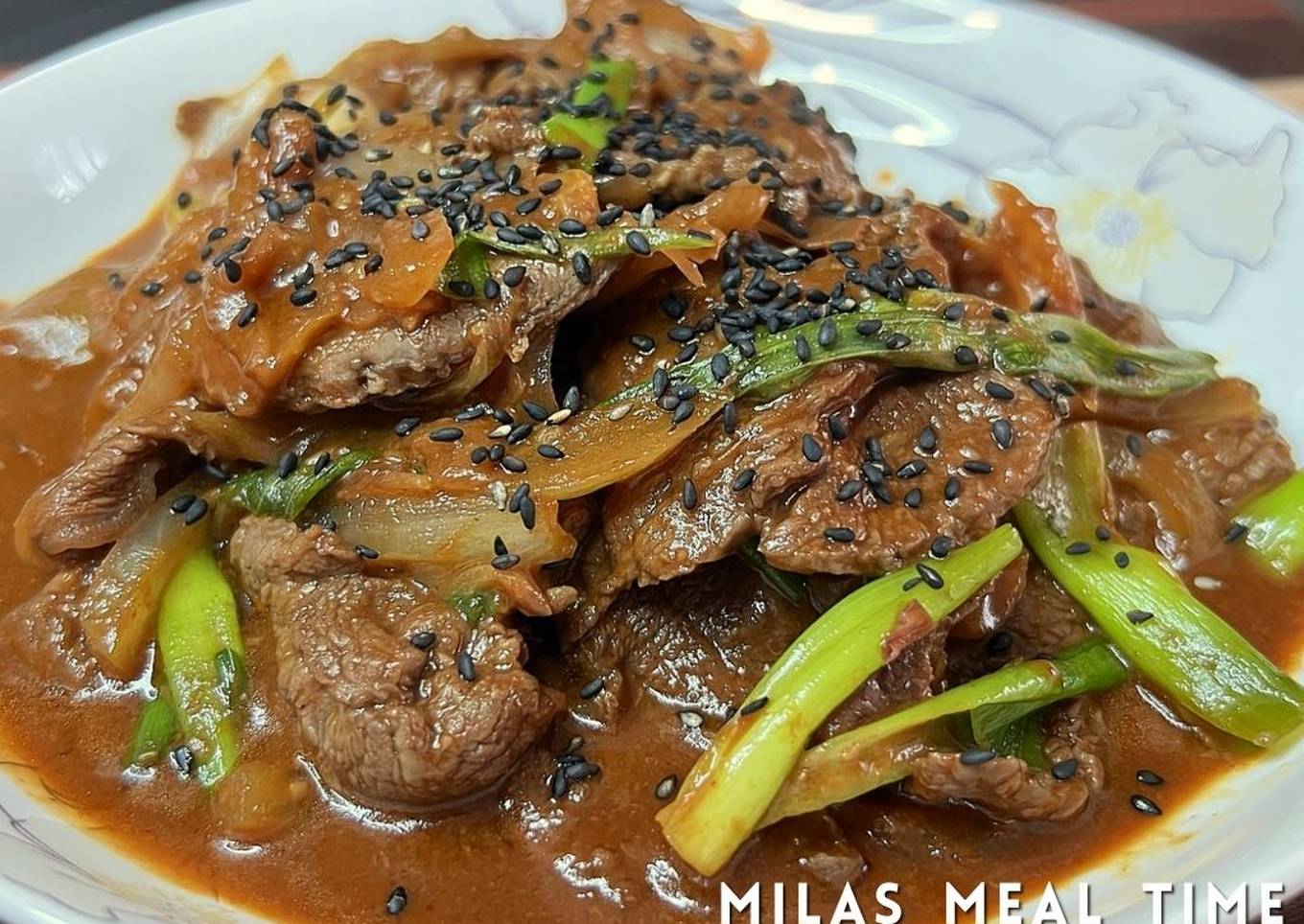 spicy korean stir fried beef