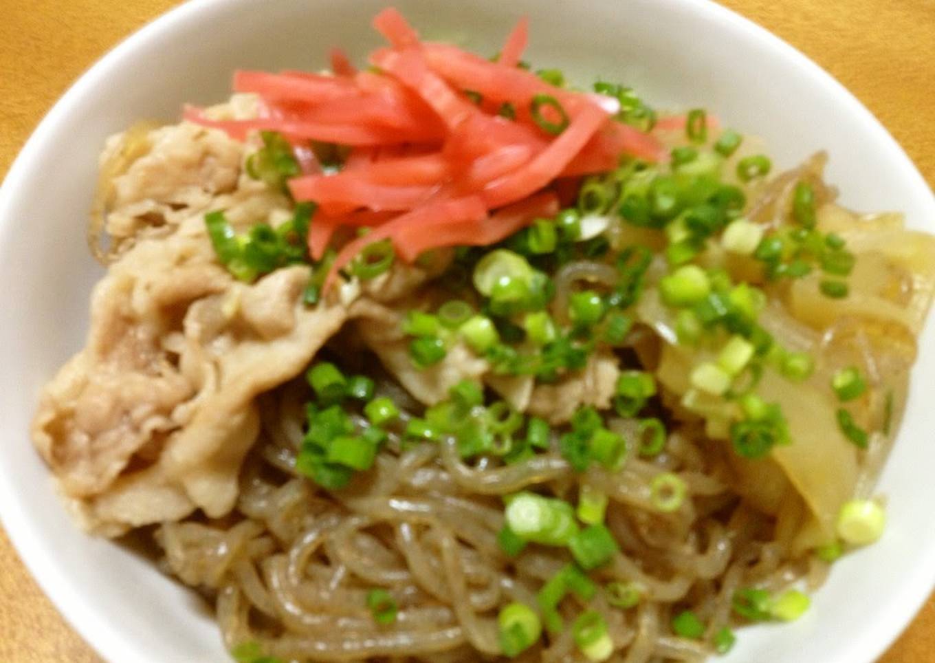 beef bowl pork bowl shirataki noodle bowl