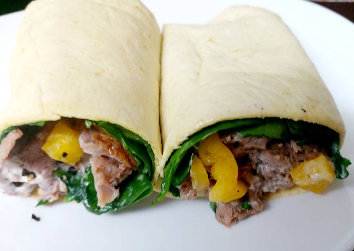 my roast beef black pepper wraps with spinach