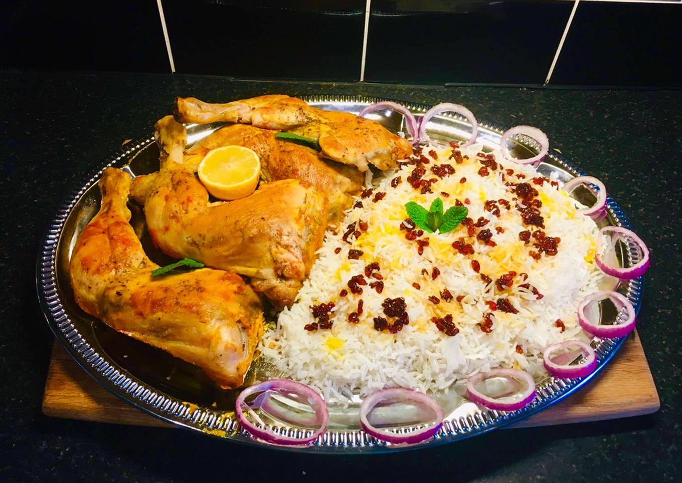 zereshk polo morgh persian barberry rice with chicken
