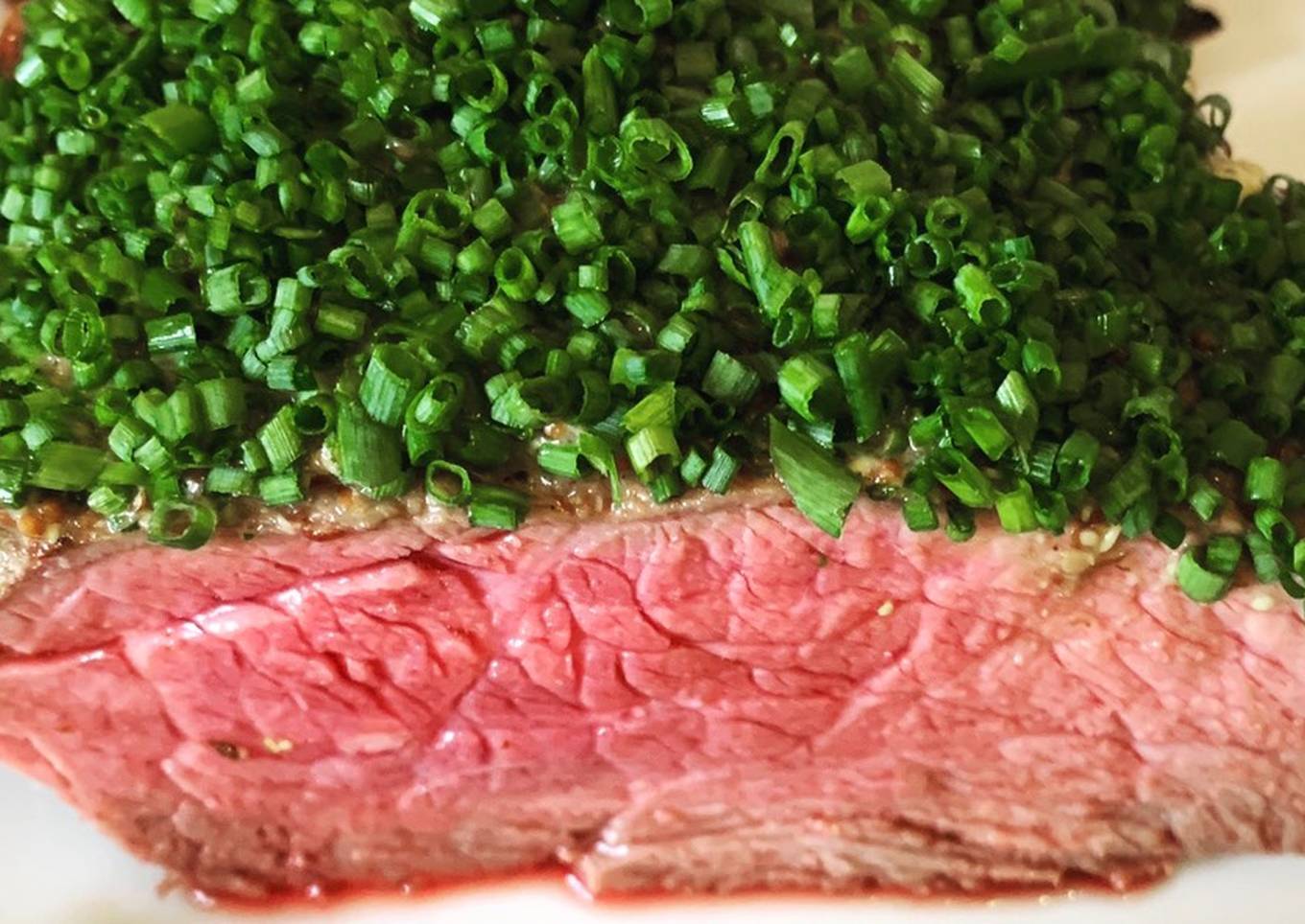 top rump of beef with whole grain mustard chive