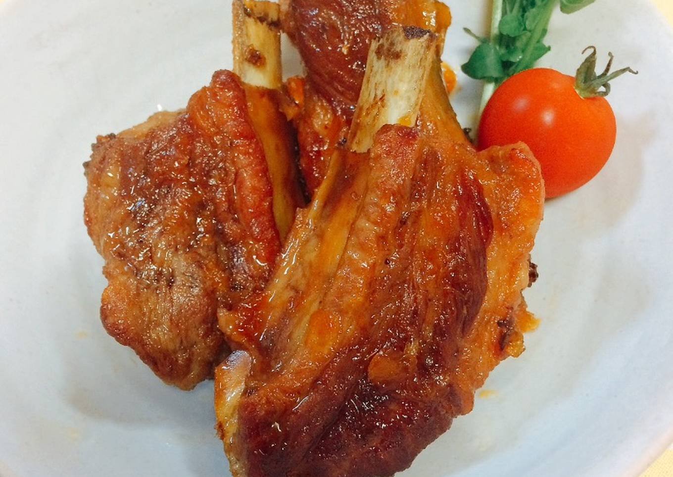 braised pork spare ribs with jam soy sauce