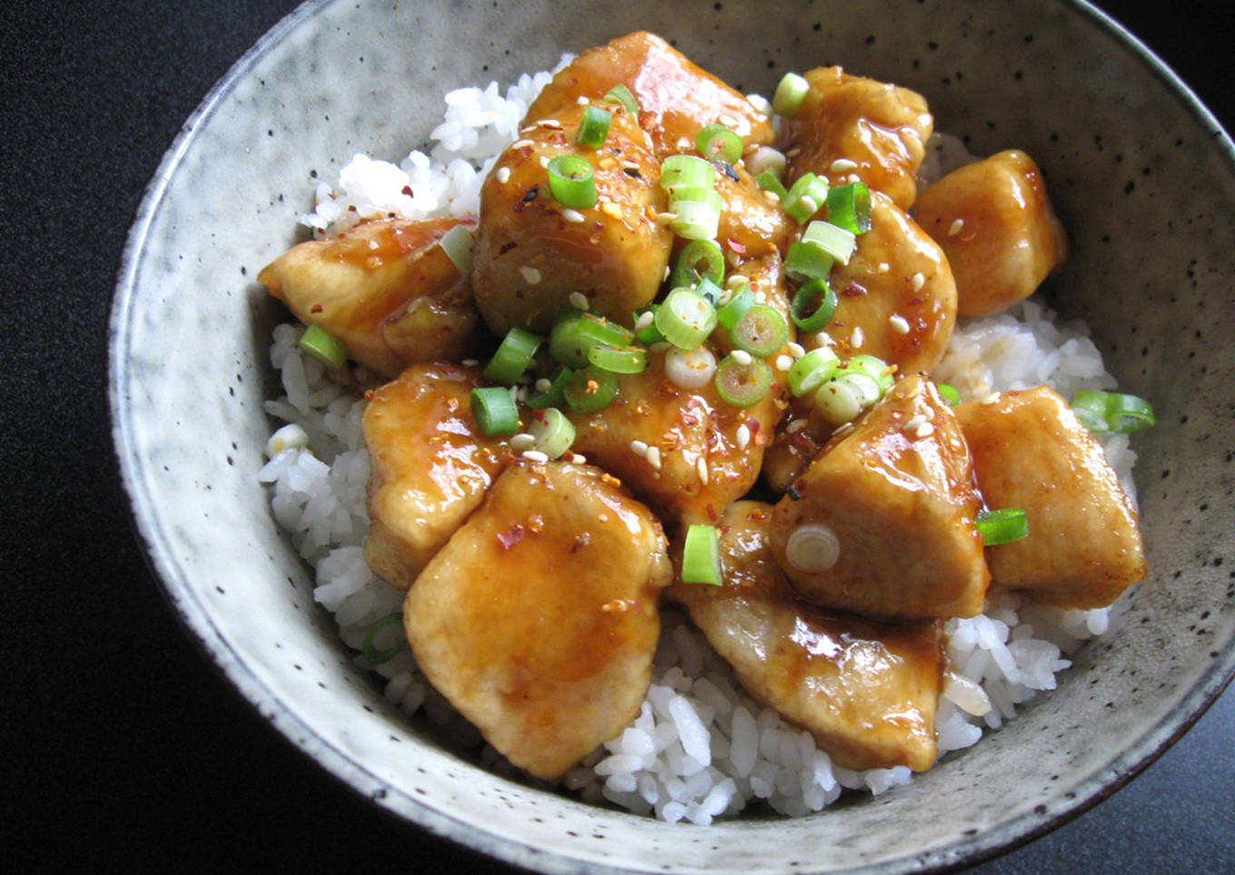 sweet sour chicken rice bowl