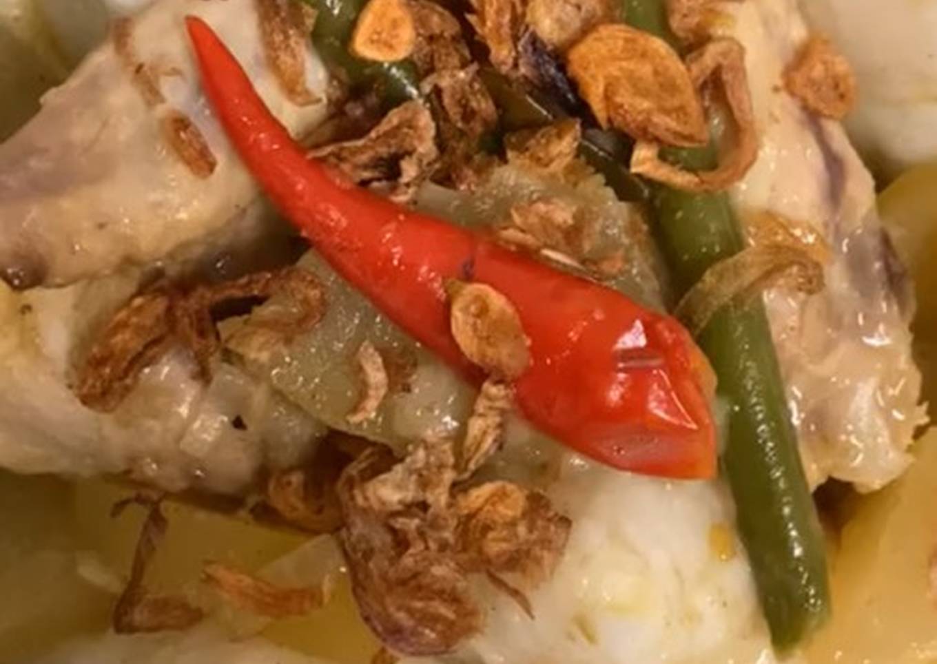 Ketupat opor chicken+veggies