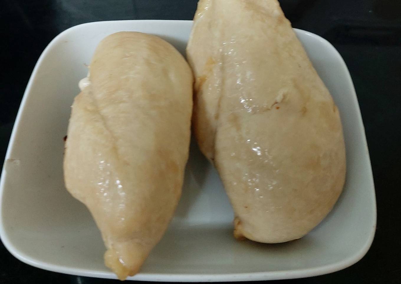 my plain steam cooked chicken breast then crisped in the oven