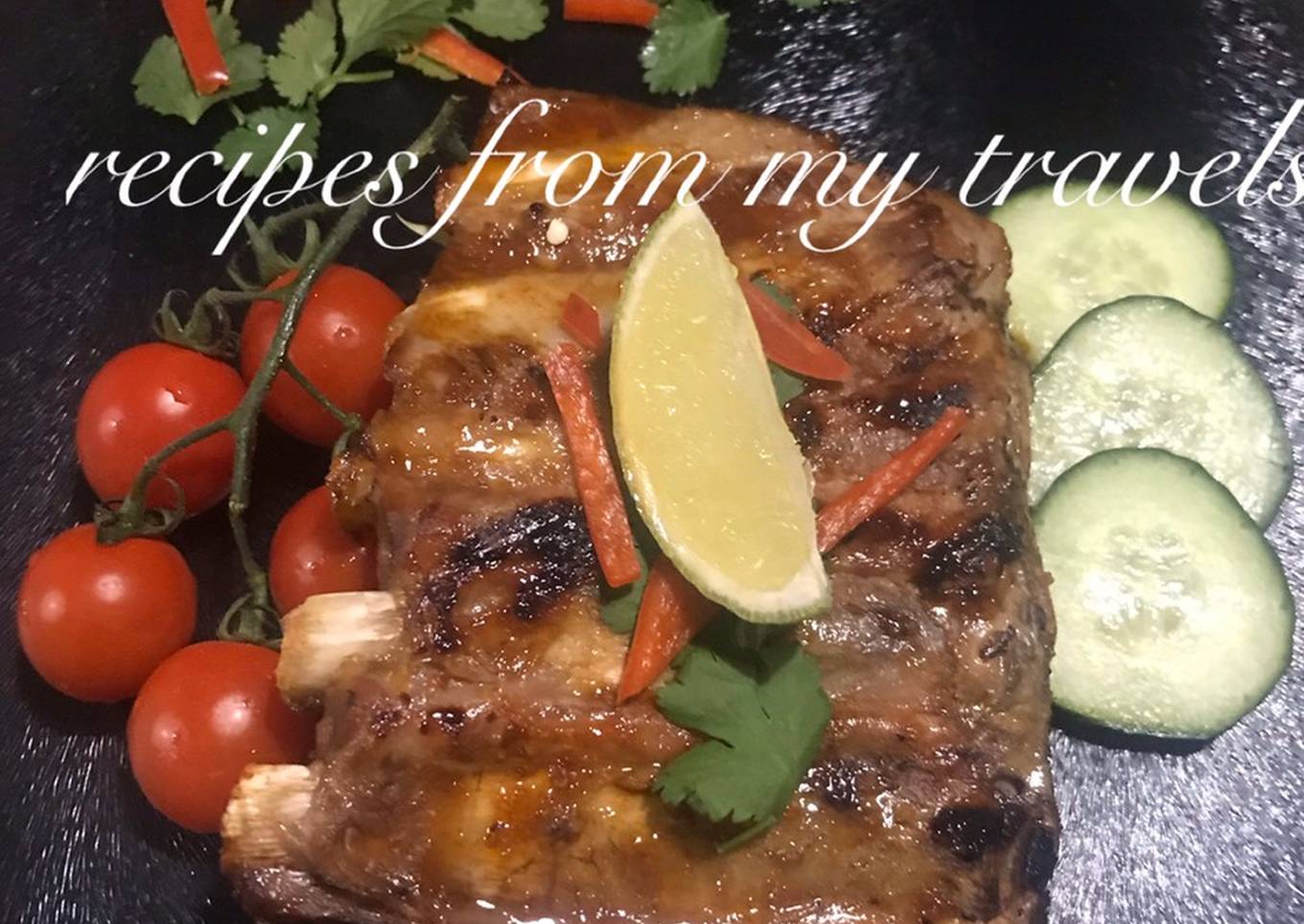 whisky non alcoholic infused pork ribs with chilli lime glaze