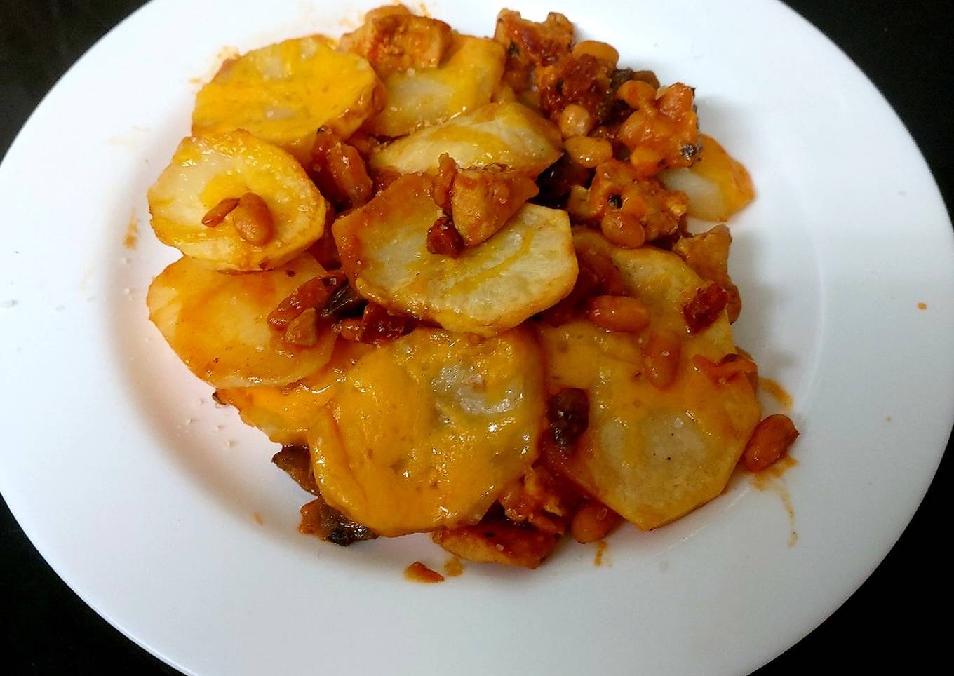 My Chorizo,Chicken, Mushroom Hot Pot Cheesy Potato 🥰