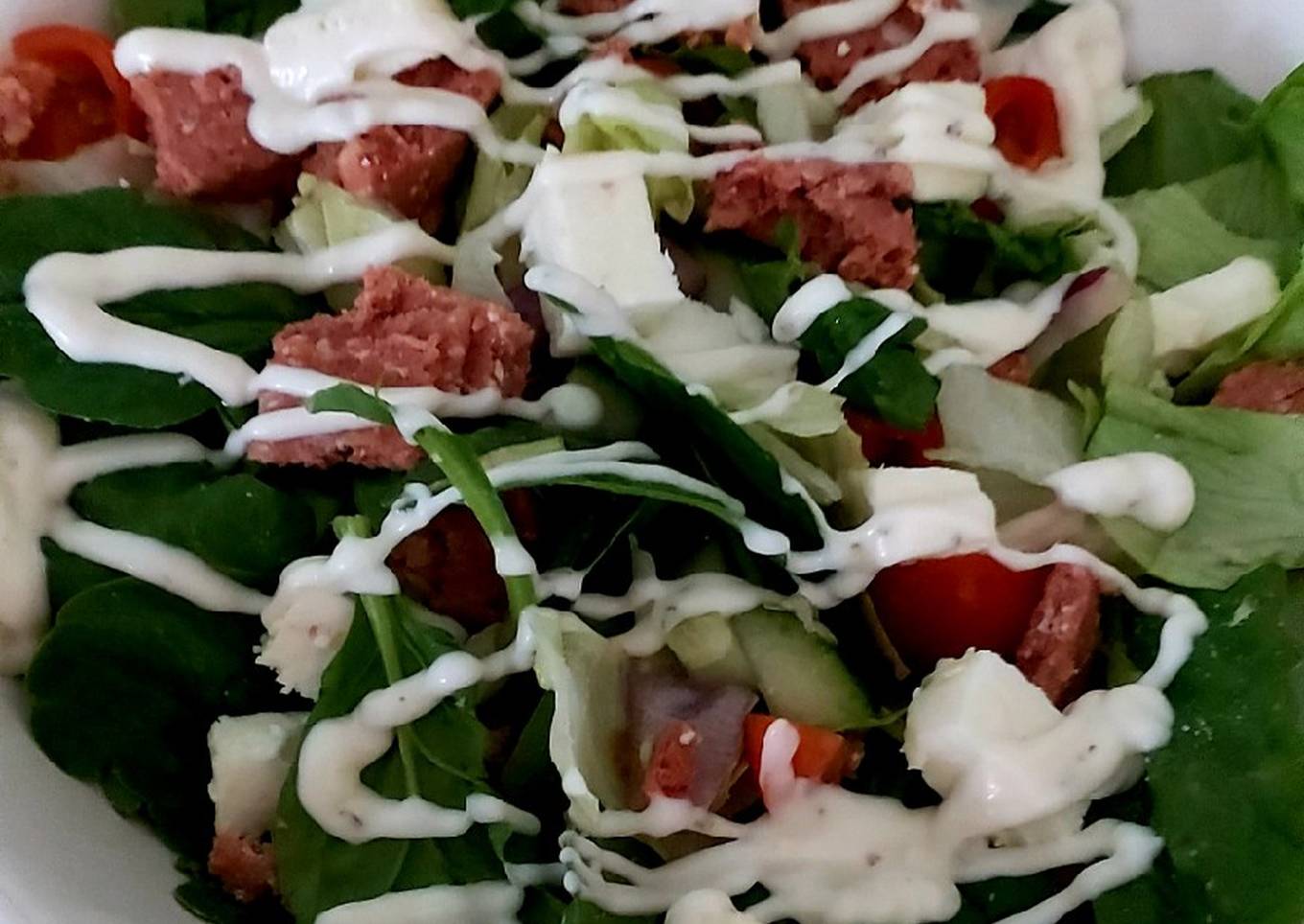 my corned beef spinach salad