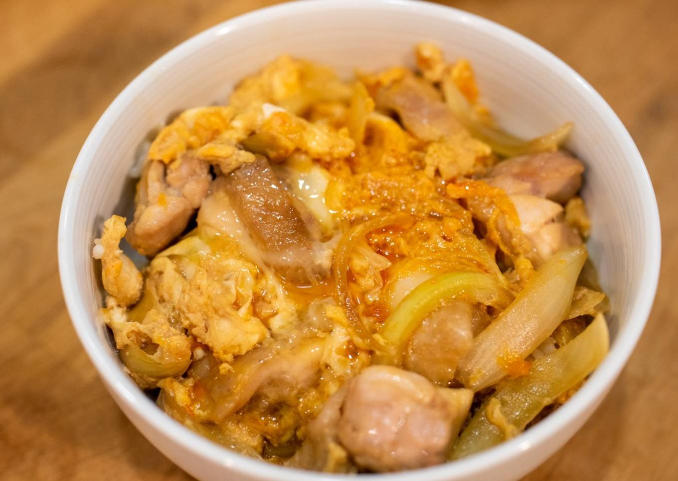 Oyako-don: Japanese style chicken and egg bowl