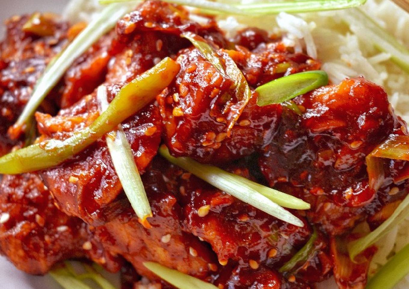 korean style sticky chilli chicken