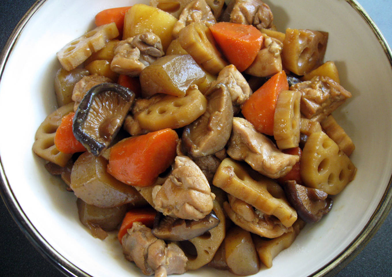 simmered root vegetables chicken