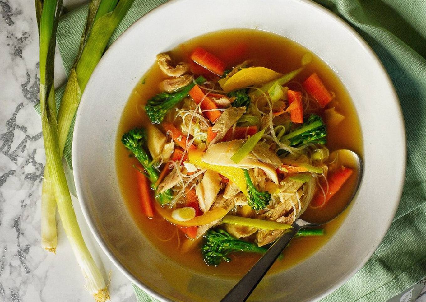 chicken noodle soup using chicken carcass