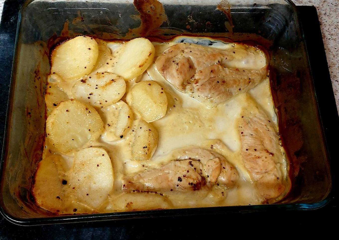 My Chicken + Potatoes in A Creamy Mustard Sauce. 🥰 #Maimmeal