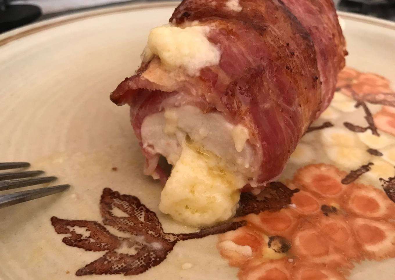 keto cheesy chicken bacon wrap