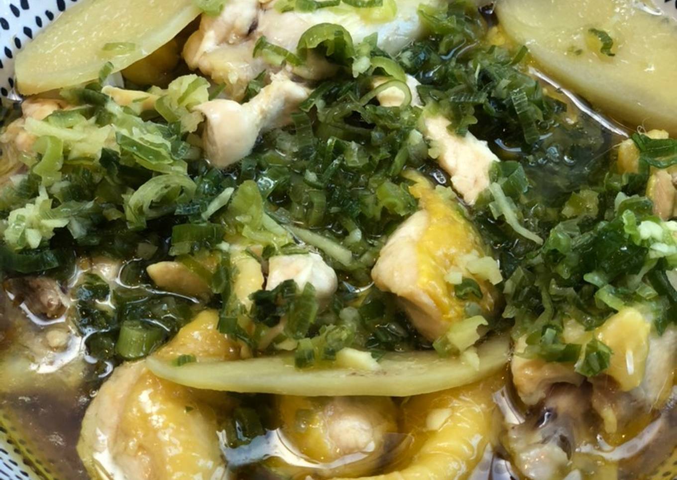 steamed chicken with scallions and ginger